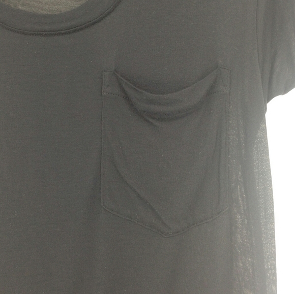 Express Sheer Black Tee with Front Pocket Size XS - Picture 4 of 9